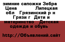 зимние сапожки Зебра › Цена ­ 1 000 - Липецкая обл., Грязинский р-н, Грязи г. Дети и материнство » Детская одежда и обувь   